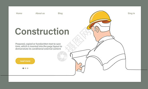 建筑工程的矢量着陆页木材劳动投资者团队头盔工程职场工人建筑学建筑师图片
