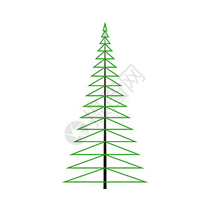绿色树摘要简单几何形状图标图片