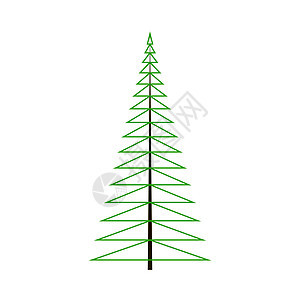 绿色树摘要简单几何形状图标背景图片