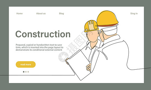 建筑工程的矢量着陆页工程师构造投资者职业工程制造业实线网络商业木材图片