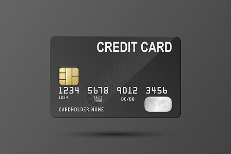 矢量 3d 逼真的黑色信用卡隔离 用于样机 品牌的塑料信用卡或借记卡设计模板 信用卡付款概念 正视图付款机终端近场支付代码银行银图片