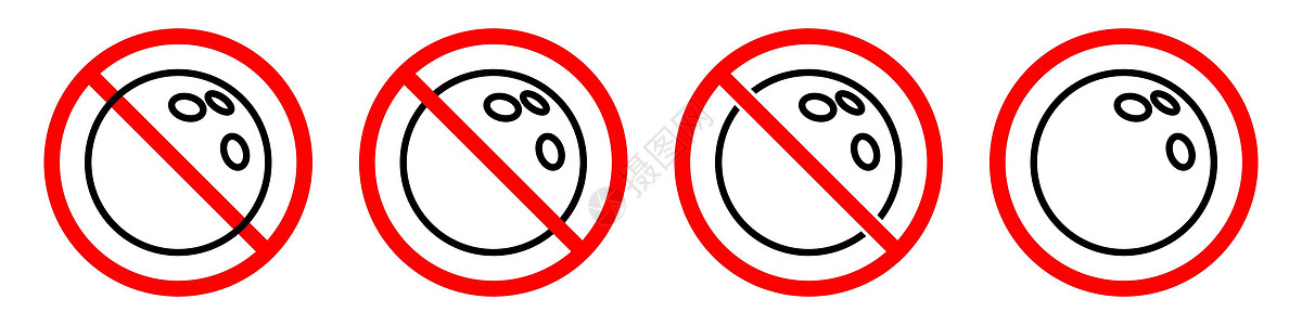 没有保龄球标志 保龄球是被禁止的 一套红色标志活动爱好运动车道闲暇插图比赛网络游戏罢工图片