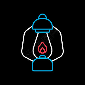 复古野营灯笼矢量 ico火焰玻璃汽油黑色插图持有者烧伤气体游客煤油图片