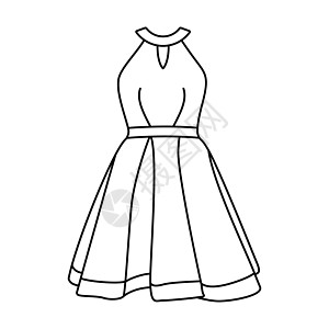 妇女着装图标 黑线裙子图标 女性时装概念婚礼精品购物派对女士服装服饰女孩插图衣服图片