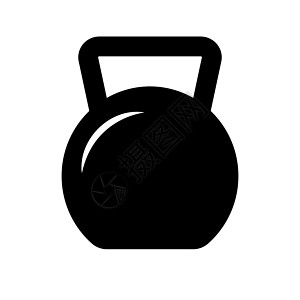 Kettlebell图标 肌肉训练和体重训练 矢量图片