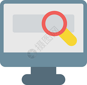 搜索蓝色放大镜盒子数据插图网站技术玻璃监视器浏览器图片