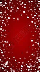 降雪覆盖圣诞节背景 微妙的飞雪花和圣诞红色背景上的星星 节日降雪覆盖 垂直矢量图宝石落雪墙纸卷轴新年雪花薄片卡片光束暴风雪图片