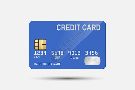 矢量 3d 逼真的蓝色信用卡隔离 用于样机 品牌的塑料信用卡或借记卡设计模板 信用卡付款概念 正视图近场小样终端现金借方信用交易图片