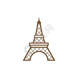 Eiffel 塔矢量图标文化旅游国家世界纪念碑假期游客插图艺术明信片图片