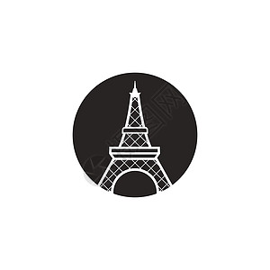Eiffel 塔矢量图标首都世界建筑学艺术历史性国家假期旅行游客旅游图片