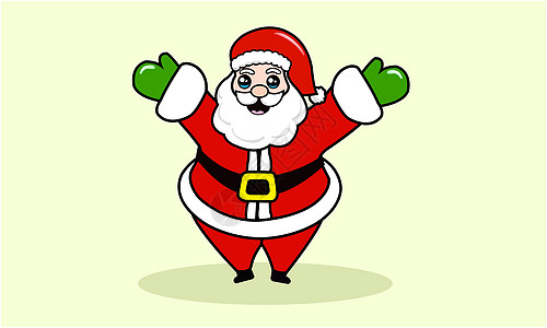 圣诞老人的笑容 可爱的 好的心情 伸出他的双臂欢迎欢乐节图片