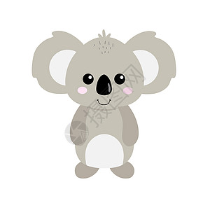 可爱的卡通人物Koala熊在白色背景上被孤立 打印儿童聚会 动物贺卡 儿童发展字母表 用手做矢量图解 Kola图片