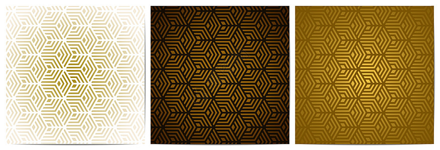 金条形和多边形形的几何图案线条艺术衣服风格对角线六边形多边形装饰条纹墙纸图片