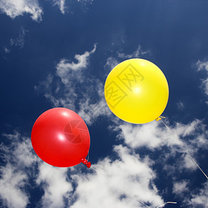 天空中的气球 快乐的 玩具 生日 庆典 黄色的图片