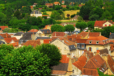 法国萨尔特的屋顶 瓷砖 周边 带状疱疹 石头 旅游 吸引力图片