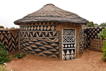 非洲Adobe 棚屋 建筑学 艺术 画 门 房子图片