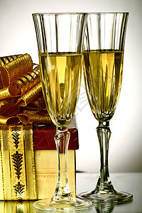 节日贺卡 胜利 瓶子 喝 恭喜 香槟酒 礼物 盒子 前夕图片