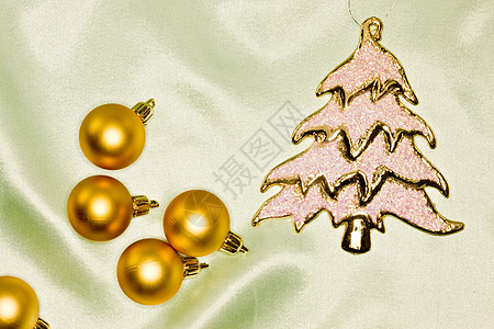 圣诞节装饰 金的 装饰品 庆典背景图片