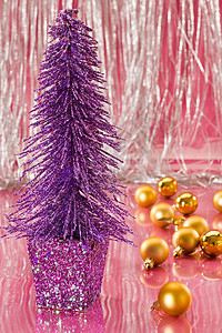 圣诞节装饰 假期 冷杉 红色的 新年 球 庆典背景图片