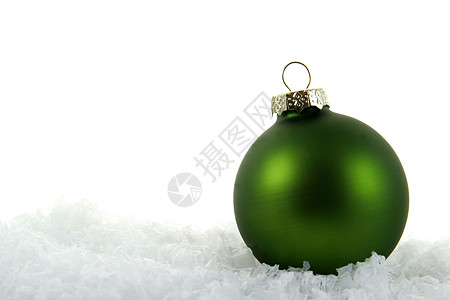 雪中黑暗的绿色Xmas Bable图片