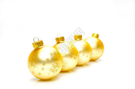 圣诞礼服 假期 装饰品 树 喜庆的 金子 白色的背景图片