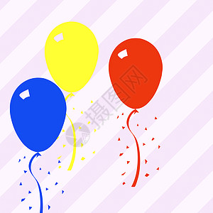 三个彩色气球图片