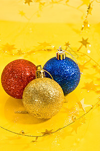圣诞节装饰 假期 庆典 新年 蓝色的 金的图片