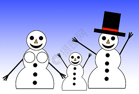 白雪人家族 二维 喜悦 眉飞色舞 冰 蓝色的 坡度 假期图片