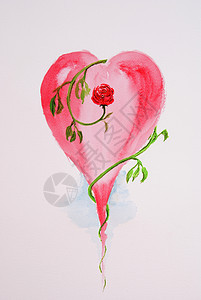心 红色的 纸 玫瑰背景图片