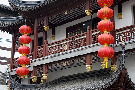 中国新年奖章 豫园 亚洲 灯笼 上海背景图片