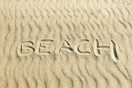 Beach 以沙砂写成图片
