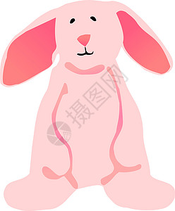 粉红复活节兔子 婴儿 宠物 动物 耳朵 站立 春天 快乐图片
