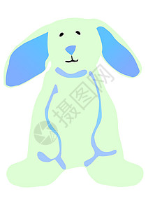 蓝色复活节兔子 假期 站立 宠物 可爱的 剪贴画图片