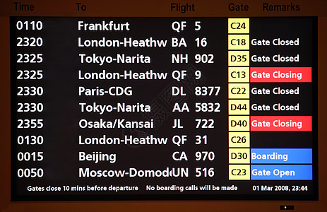 离开一个屏幕 航空公司 木板 成田 北京 日程 基础设施 飞机场图片