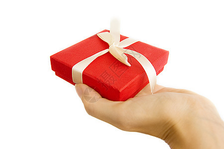 手头红色礼品盒 派对 礼物 盒子 喜庆的 惊喜 圣诞节图片