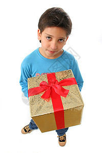 有圣诞礼物的男孩 男生 派对 弓 孩子 丝带图片