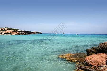 地中海Ibiza附近Formentera岛 卡拉 西班牙图片