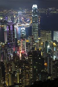 香港晚上的天线 中国 天空 市中心 摩天大楼 亚洲 场景图片