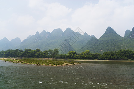 李里河和喀斯山的桂林 风景优美的 东方 爬坡道 水图片