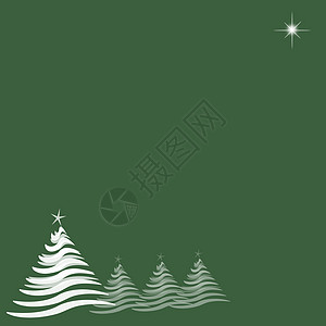 圣诞树和绿星背景图片