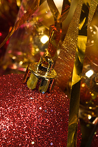 圣诞舞会 华丽的 庆典 装饰品 金的 假期背景图片