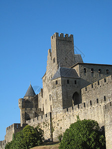 卡尔卡松 法国 历史性 防御 老的 正方形 城堡 建筑学图片