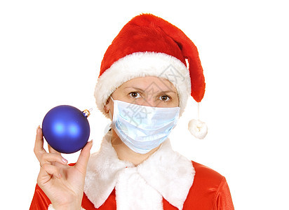纱布绷带的圣诞老人 仅有的 圣诞装饰 健康 医疗的 球 疾病图片