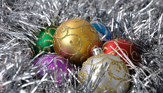 新年球 圣诞节装饰 花环 闪光 金子 惊喜 钻石 庆典 优雅背景图片