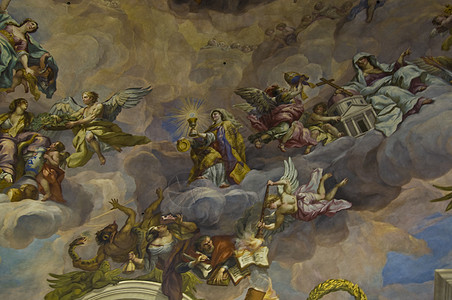 圣经壁画 虔诚 天堂 欧洲 船 历史的 卡尔教堂 雕像图片