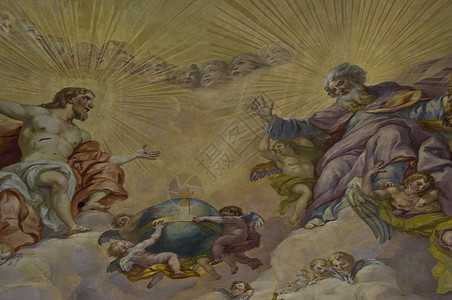 圣经壁画 信仰 巴洛克风格 建筑学 祷告 雕像 天花板图片
