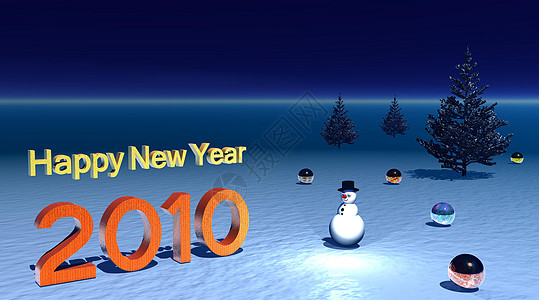 与雪人共创新年快乐背景图片