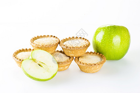 苹果派和苹果 传统 脆皮 肉桂 营养 水果 食物图片