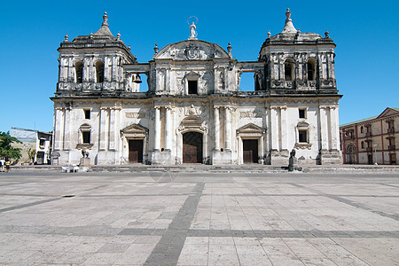 尼加拉瓜里昂历史大教堂背景