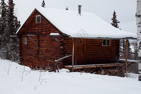 舒适的冬季寒冬小屋 晚上 舱 自然 暴风雪 坠落 降雪图片